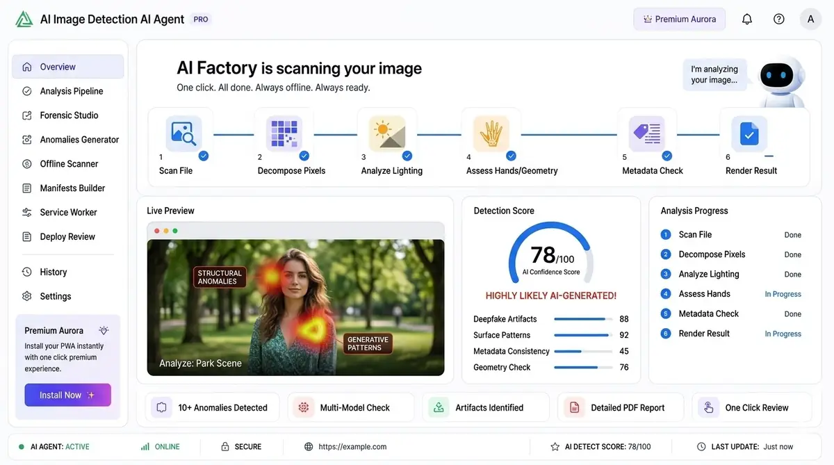 AI rootkit scanner dashboard — example of the AI tool dashboard software